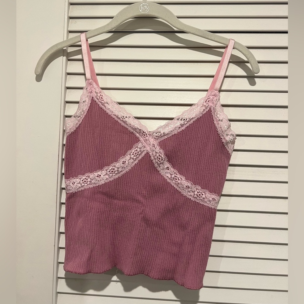 BDG Pink Lace Trim Chemise